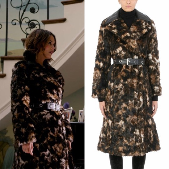 Helmut Lang Tortoise Jacquard Faux Fur Coat - Picture 3 of 11